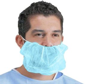 100 Pack of Disposable Beard Covers 18" Blue Beard Guards Premium Quality Beard Protectors Heavy Duty Beard Caps Facial Hair Covering Single Loop Brea