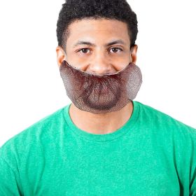 100 Pack of Disposable Soft Nylon Beard Covers 18". Brown beard guards. Premium Quality beard net protectors. Honeycomb beard nets. Facial hair coveri