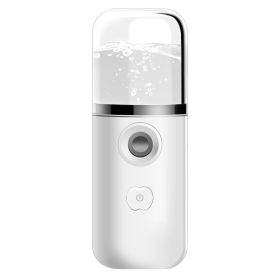 Household Handheld Face Care Beauty Spray Device Usb Nano Steaming Face Device Charging Humidifier (Color: White)