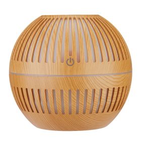 Hollow wood grain aromatherapy humidifier (Option: Light)