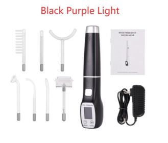 High Wave Electrotherapy Rod Enhanced Version With Screen Display Seven-piece (Option: Seven Piece Black Purple Light-EU)